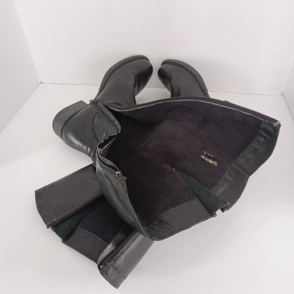 ERIC MICHAEL Montana Black Leather Knee High Boot Womens Size 7 - Picture 11 of 15